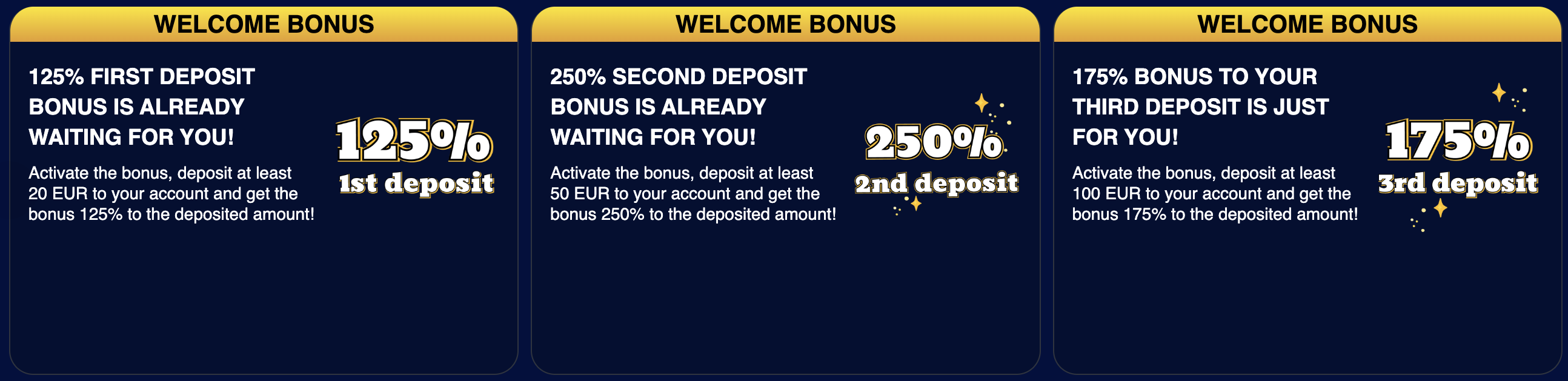 welcome bonuses at golden mister casino